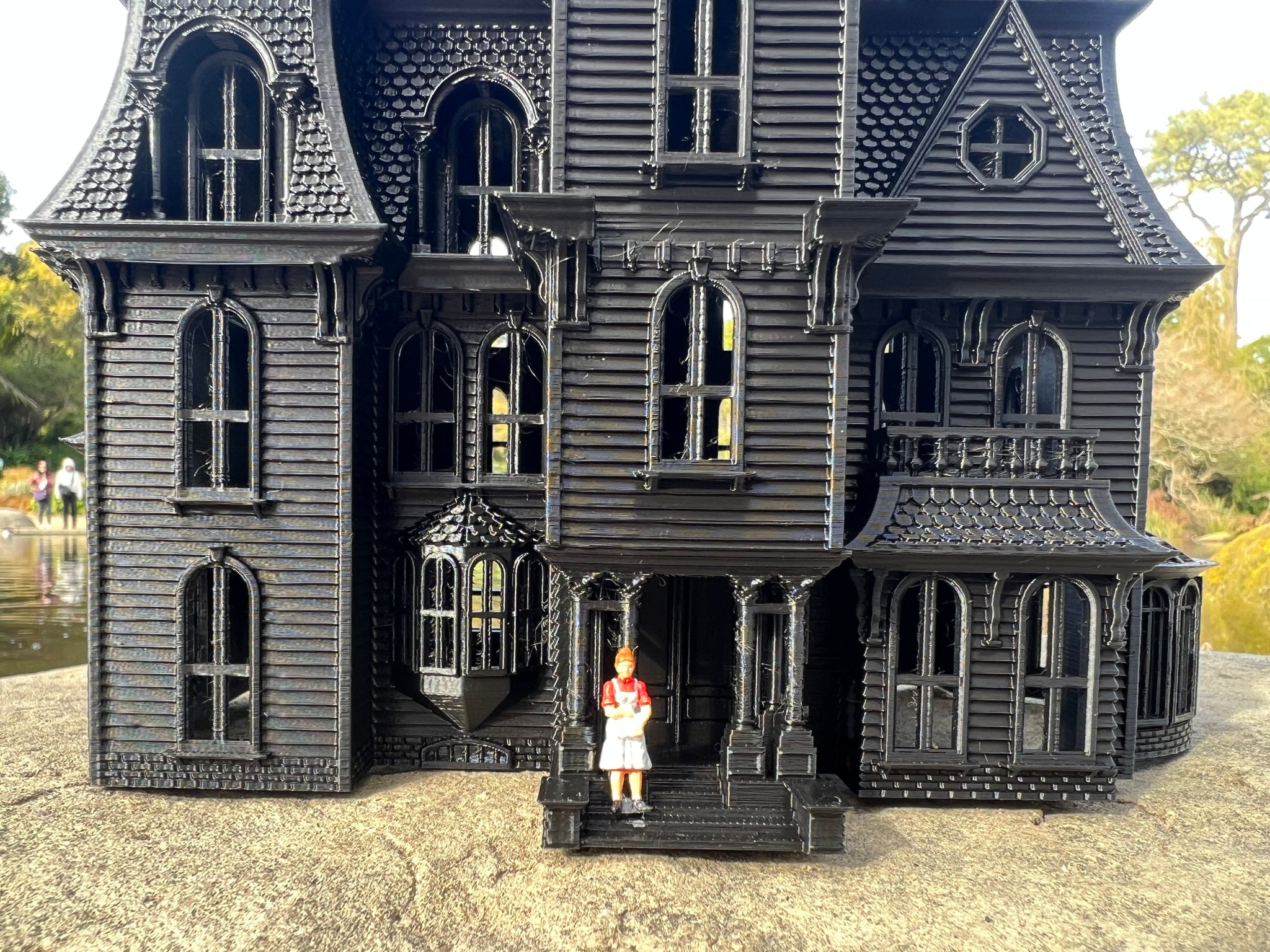 Small Gray Miniature #37 N-Scale Addams Family Mansion Wednesday Victo –  Gold Rush Bay