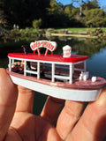 COLOR HO-Scale Passenger Cruise Boat “The Gold Queen” Miniature Ship Jungle Tour Excursion w/Seating