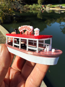 COLOR HO-Scale Passenger Cruise Boat “The Gold Queen” Miniature Ship Jungle Tour Excursion w/Seating