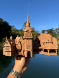 Miniature HO-Scale Wood COLOR Peter Pan Theme Park Attraction building 1/87