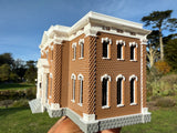 Small Miniature COLOR N-Scale Stars Hollow High School Civic Building Assembled