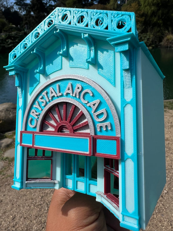 Small Miniature COLOR N-Scale Victorian Main Street Crystal Arcade Facade Miniature Built 1:160