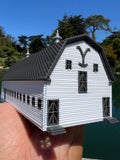 Miniature COLOR N-Scale Yellowstone Ranch Barn #2 Built Assembled Old West