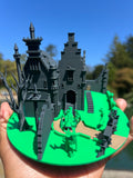 Miniature COLOR N-Scale Edward Scissorhands Gothic Castle Mansion Built Assembled