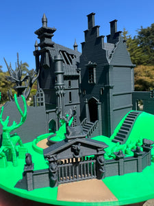 Miniature COLOR N-Scale Edward Scissorhands Gothic Castle Mansion Built Assembled