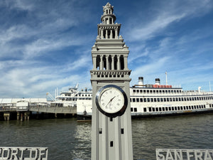 Miniature Ferry/Train Station + WORKING Clock Tower Gray N Scale 1:160 for train model