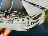 Miniature N-Scale Sailing Ship Columbia with Sails and Cannons Theme Park