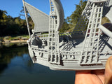 Miniature N-Scale Sailing Ship Columbia with Sails and Cannons Theme Park