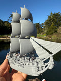 Miniature N-Scale Sailing Ship Columbia with Sails and Cannons Theme Park