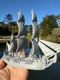 Miniature N-Scale Sailing Ship Columbia with Sails and Cannons Theme Park