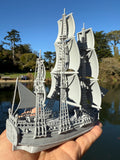 Miniature N-Scale Sailing Ship Columbia with Sails and Cannons Theme Park