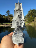 Miniature N-Scale Sailing Ship Columbia with Sails and Cannons Theme Park