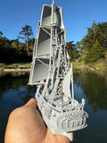 Miniature N-Scale Sailing Ship Columbia with Sails and Cannons Theme Park