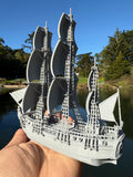 Miniature N-Scale Sailing Ship Columbia with Sails and Cannons Theme Park