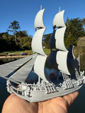 Miniature N-Scale Sailing Ship Columbia with Sails and Cannons Theme Park