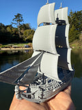 Miniature N-Scale Sailing Ship Columbia with Sails and Cannons Theme Park