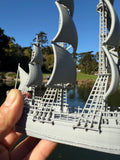 Miniature N-Scale Sailing Ship Columbia with Sails and Cannons Theme Park