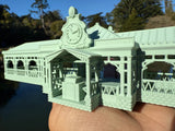 Miniature HO-Scale Riverboat Dockhouse Theme Park