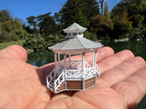 Small Miniature COLOR N-Scale Stars Hollow Gazebo Victorian Built Assembled