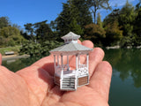 Small Miniature COLOR N-Scale Stars Hollow Gazebo Victorian Built Assembled