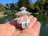 Small Miniature COLOR N-Scale Stars Hollow Gazebo Victorian Built Assembled