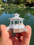 Small Miniature COLOR N-Scale Stars Hollow Gazebo Victorian Built Assembled