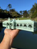 Miniature HO-Scale Riverboat Dockhouse Theme Park