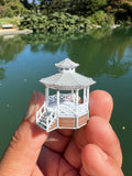 Small Miniature COLOR N-Scale Stars Hollow Gazebo Victorian Built Assembled