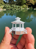 Small Miniature COLOR N-Scale Stars Hollow Gazebo Victorian Built Assembled