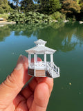 Small Miniature COLOR N-Scale Stars Hollow Gazebo Victorian Built Assembled