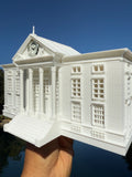 White Miniature HO-Scale Clock Tower Hill Valley Courthouse Built Assembled Includes Working Clock