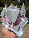 Small COLOR N-Scale Miniature “The Pink Palace” Victorian House (1:150 Scale) ASSEMBLED