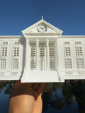 White Miniature HO-Scale Clock Tower Hill Valley Courthouse Built Assembled Includes Working Clock