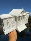 White Miniature HO-Scale Clock Tower Hill Valley Courthouse Built Assembled Includes Working Clock