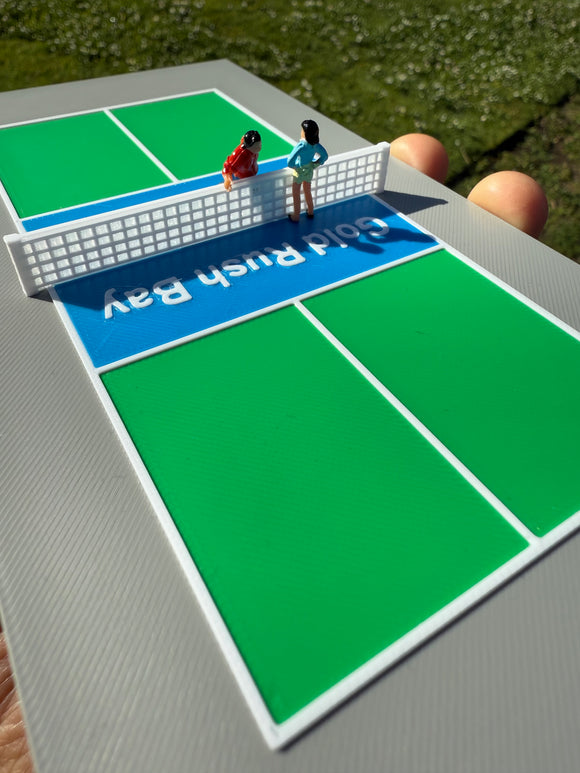 Miniature Color HO-Scale Pickleball Court includes installed net (figures not included)