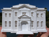 Small Miniature White N-Scale Stars Hollow High School Civic Building Assembled