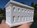 Small Miniature White N-Scale Stars Hollow High School Civic Building Assembled