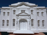 Small Miniature White N-Scale Stars Hollow High School Civic Building Assembled