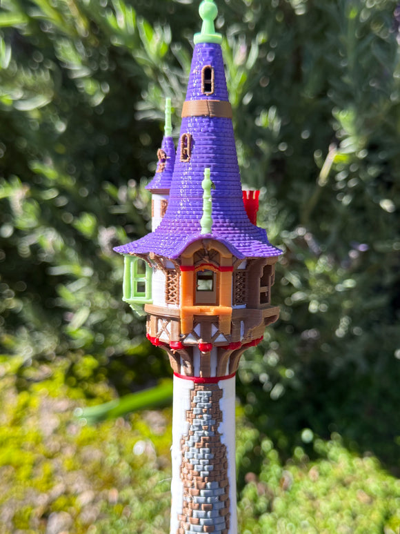 Miniature COLOR N-Scale Rapunzel Tower Built Assembled Fantasy #12