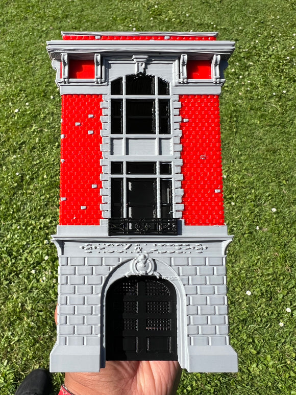 COLOR Small Miniature N Scale Hook & Ladder Co. 8 Ghostbusters Firehouse Landmark