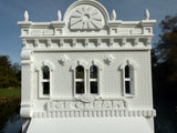 Miniature O-Scale Victorian Main Street Ice Cream Parlor Facade Assembled White 1:48 by Gold Rush Bay