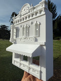 Miniature O-Scale Victorian Main Street Ice Cream Parlor Facade Assembled White 1:48 by Gold Rush Bay