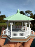 Miniature COLOR HO-Scale White Point Garden Gazebo Bandstand Victorian Built Assembled