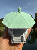 Miniature COLOR HO-Scale White Point Garden Gazebo Bandstand Victorian Built Assembled