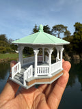 Miniature COLOR HO-Scale White Point Garden Gazebo Bandstand Victorian Built Assembled