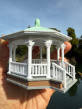 Miniature COLOR HO-Scale White Point Garden Gazebo Bandstand Victorian Built Assembled