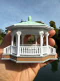 Miniature COLOR HO-Scale White Point Garden Gazebo Bandstand Victorian Built Assembled