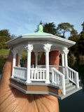 Miniature COLOR HO-Scale White Point Garden Gazebo Bandstand Victorian Built Assembled