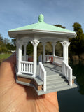 Miniature COLOR HO-Scale White Point Garden Gazebo Bandstand Victorian Built Assembled