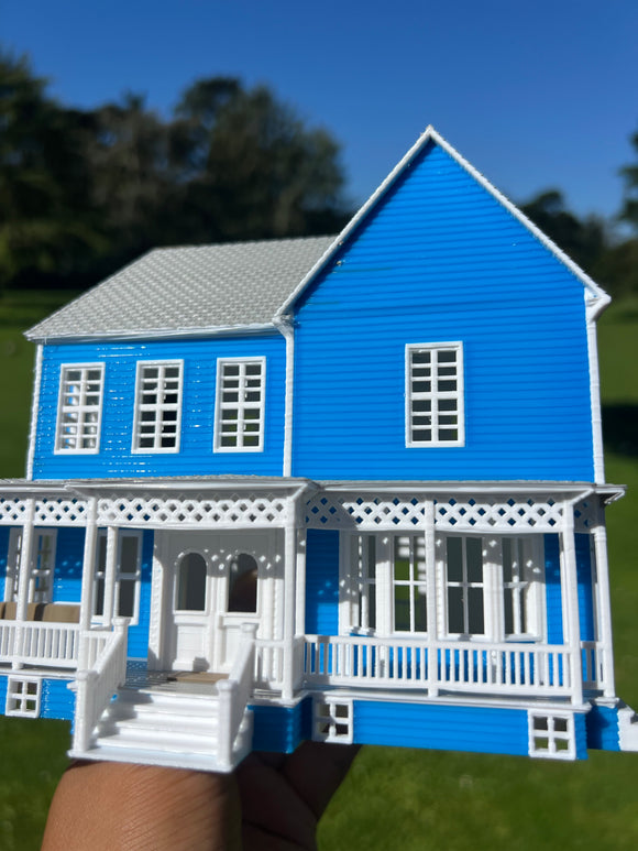 Miniature COLOR HO-Scale Lorelai House plus Garage Victorian Mansion Built Assembled w/ Garage Stars Hollow